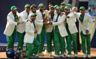 Pakistan players celebrate their Champions Trophy win. (Credits: Getty)